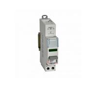 Interrupteur poussoir double fonction + voyant LED vert - contact 1NO - 110V~ à 400V~ - 1 module