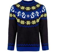 Inter Pull de Noël, Noir,Bleu et Jaune L Mixte