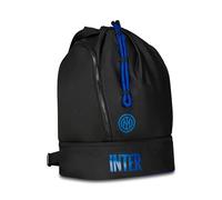Inter Sac à dos de sport pour garçons et enfants, noir bleu, avec fond rigide porte-chaussures, bretelles réglables, sport et loisirs, Noir, Taglia unica, Moderne