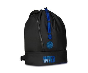 Inter Sac à dos de sport pour garçons et enfants, noir bleu, avec fond rigide porte-chaussures, bretelles réglables, sport et loisirs, Noir, Taglia unica, Moderne