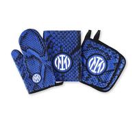 Inter Set de Cuisine Textile, Gant Four, manique, Produit Officiel, Coffret Cadeau Parfait pour Les Fans Nerazzurri