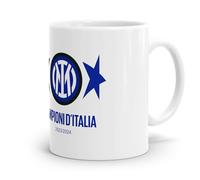 Inter - Tasse Scudetto 2024 en céramique, 2 étoiles, champions d'Italie, produit officiel cadeau parfait pour les fans Nerazzurri