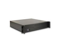 Inter-Tech 2U-K-240L Châssis Serveur Rackable 2U Noir - Micro ATX/Mini-ITX, 4 baies 3.5" internes, 1 baie 5.25" externe, USB 3.2 Gen 1, ventilation 80/60mm