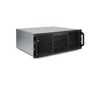 Inter-Tech 4U 40240 Châssis Serveur Rackable 4U Noir/Gris Acier, Carte mère ATX/micro ATX/Mini-ITX, 11x3.5", 4x2.5", 2xUSB 3.2, 2x120mm/2x80mm