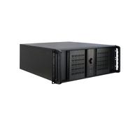 Inter-Tech 4U-4098-S Châssis Rackable 4U Acier Noir, 6 baies 5.25" externes, 5 baies 3.5" internes, compatible ATX/micro ATX/Mini-ITX, 2x 80mm arrière
