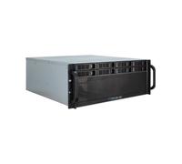 Inter-Tech 4U-4408 Châssis Serveur Rackable 4U ATX/EATX/micro ATX/Mini-ITX/SSI EEB Acier Noir/Argent 9x 3.5" + 1x 3.5" Int. 2x 80mm Arrière
