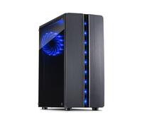 Inter-Tech 88881309 Mini Tower Noir ATX/micro ATX/ITX, vitre latérale, 2x2.5"/2x3.5", ventilateur 120mm arrière, USB 3.2 Gen 1, éclairage bleu