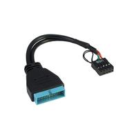 Inter-Tech 88885217 : Câble USB interne Mâle/Femelle, longueur 0.15m, connectique interne pour carte mère et périphériques, quantité 1 pièce