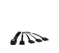 Inter-Tech 88885237 : Câble SATA Mâle/Mâle 0.65m Noir, Connecteurs Droits, Liaison PC, Poids 0.035g