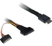 Inter Tech 88885642 Inter-Tech Kabel SFF 8611-4i - SFF 8639, SATA Power 0,75m