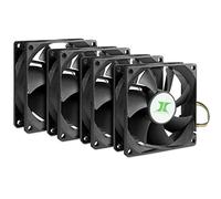 Inter-Tech 88887290 Ventilateur, Refroidisseur et radiateur Boitier PC 8 cm Noir 4 pièce(s)