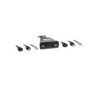 Inter-Tech 88887340 Commutateur KVM 2 ports HDMI USB 2K Ultra HD (2048x1536) 60Hz, Clavier/Souris USB, MTBF 120000h, Noir