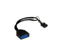 Inter-Tech - Adpatateur interne USB - embase USB à 9 broches (F) pour tête 19 broches USB 3.0 (M) - 15 cm - noir
