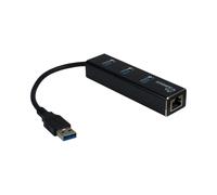 Inter-Tech ARGUS IT-310 : Hub USB 3.2 Gen 1 Type-A Noir avec Ethernet RJ-45, Boîtier Aluminium, Compatible Windows et Mac OS X
