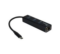 Inter-Tech ARGUS IT-410 : Hub USB 3.2 Gen 1 Type-C vers 3x USB 3.2 Gen 1 Type-A, RJ-45 Ethernet Gigabit, boîtier aluminium, compatible Windows/macOS/Linux