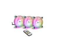Inter-Tech Argus RS-06 : Kit de 3 Ventilateurs 120mm RGB, 1200 tr/min, 22 dB, Connecteur 4-Pin, Compatible ASUS Aura Sync, MSI Mystic Light Sync, ASRock Polychrome, Télécommande incluse.