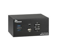 Inter-Tech AS-22HUS Commutateur KVM HDMI 4K Ultra HD 3840x2160 60Hz, USB 2.0/3.2 Gen 1, Audio 3.5mm, Support Windows/Linux/macOS