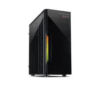 Inter-Tech B-42 RGB Tower Noir - Boîtier PC ATX/micro ATX, 1x5.25" ext, 3x3.5", 2x2.5", USB 3.2 Gen 1, Ventilation 120/140/80mm, Fenêtre