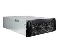 Inter-Tech 4W40 Rack minier Noir 4U Montage en rack Acier au carbone Compatible ordinateur de bureau