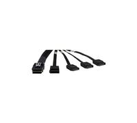Inter-Tech - Câble SATA / SAS - Serial ATA 150/300/600 - crossover - 4i Mini MultiLane 36 broches pour SATA - 65 cm - noir