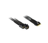 Inter-Tech Câble SlimSAS SFF-8654 8i vers SFF-8654 8i 24 Gbit/s Noir - Connecteurs SlimSAS SFF-8654 8i, Longueur standard.