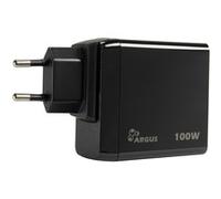 Inter-Tech PD-3100 Adaptateur Secteur Universel 100W, 100-240V, Sortie 5-20V/5A, USB Power Delivery 3.0 (100W), Type C, 3 Prises, Noir