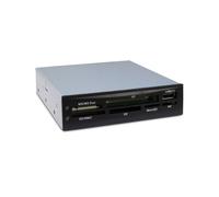 Inter-Tech CI-02 Lecteur de cartes mémoire interne 3.5" USB 2.0, compatible CF/SD/MMC/MS, taux transfert 480Mbit/s, LED indicateur, Windows/Linux, 101x94x25mm