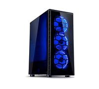 Inter-Tech CXC2 Tower Noir : Boîtier PC ATX / Micro-ATX / ITX, 3x 120mm avant, Verre Trempé, USB 3.2 Gen 1, Compatible Watercooling, HDD 3.5" et SSD 2.5"