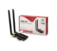Inter-Tech DMG-36 : Carte interne WLAN/Bluetooth 5.2, Wi-Fi 6 (802.11ax) Tri-bande 5400 Mbit/s, PCI Express, Compatible Windows 10/11