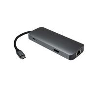 Inter-Tech H-428 : Hub USB 3.2 Gen 1 Type-C vers HDMI 2.0, USB-A/C 3.2 Gen 1, Gigabit Ethernet, Lecteur Cartes SD/MicroSD, 5Gbps, Noir