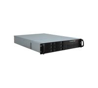 Inter-Tech IPC 2U-2406 Châssis Serveur Rackable 2U Acier Noir/Argent, Carte Mère ATX/EATX/microATX/Mini-ITX/SSI EEB, Baies 7x3.5", 4x2.5", 1x5.25" Externe