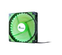 Inter-Tech L-12025 Ventilateur 120x120x25mm, 1200 tr/min, 54 m³/h, 20 dB, Palier à Fluide, Connecteur 3-pin + 4-pin, Noir/Vert