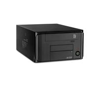 Inter-Tech MI-008 ITX Noir - Boîtier PC Mini-ITX, 1x 3.5", 1x 5.25", 1x 2.5", ports USB 3.2 Gen 1, SFX, 220x340x138mm, compatible cartes graphiques jusqu'à 27cm