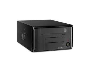 Inter-Tech MI-008 ITX Noir - Boîtier PC Mini-ITX, 1x 3.5", 1x 5.25", 1x 2.5", ports USB 3.2 Gen 1, SFX, 220x340x138mm, compatible cartes graphiques jusqu'à 27cm