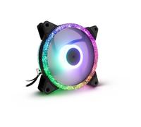 Inter-Tech RS-071 RGB Boitier PC Ventilateur 12 cm Noir, Blanc