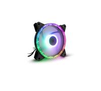 Inter-Tech RS-071 Ventilateur 120x120x25mm pour Boitier PC, 1200 tr/min, 59,81 m³/h, Palier à Fluide, RGB Multicolore 24 LED, 22 dB, 4-Pin