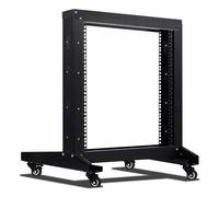 Inter-Tech SRA-6612 Rack Autonome 12U Noir : Acier, Charge 300kg, 600x600x744mm, Roues, Gestion câbles, Inclus 20 écrous, châssis ouvert 2 montants