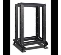 Inter-Tech SRB-6618 Rack Autonome 18U Noir, Charge Max 400kg, Structure Acier Ouvert 4 Postes, Gestion Câbles Optimisée, Roues, 600x600x1018mm