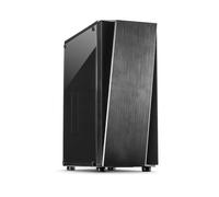 Inter-Tech T-11 Televen Tower Noir : Boîtier PC ATX/micro ATX/ITX, 2x3.5", 2x2.5", USB 3.2 Gen 1, Ventilateurs 120mm, Compatible Watercooling, 200x390x425mm