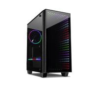 Inter-Tech X-608 Infinity Micro Tower PC, Verre, Micro ATX/ITX, 2x3.5", 5x2.5", 1x120mm arrière, USB 3.2 Gen1/Gen2 Type A/C, RGB, Noir