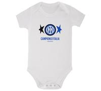 Inter Unisexe - Bébé 0-24 Body pour bébé Motif Scudetto, Body Champions d'Italie, 100% coton, Nerazzurro, 12-18 mois