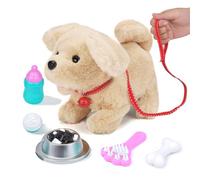 Interactif Enfant Peluche Chien, Jouet en Peluche Chien Qui coure et aboie ,Animaux électronique Qui Marche et aboie en Laisse, Jouets Interactifs pour Les Enfants de 3 4 5 6 7 Ans et Plus Cadeau