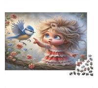 Interaction Entre Un Enfant et Un Oiseau Puzzle 1000 Pièces Papier recyclé pour Adultes Puzzle pour Adultes Jeu Familial Amusant Impossible Difficile Stimulant Excellente idée Cadeau 70x50cm/1000pcs