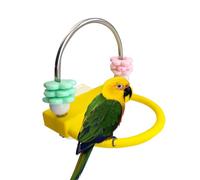 Interactive Bird Perch - Rings Toy for Cockatiel Macaw Training | 3D Printed with Stainless Steel, Exercise Climbing, Exploring, Standing and Resting Accessory, Compact 70g Size for Cage Play