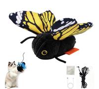 Interactive Butterfly Cat Toy, Rechargeable Smart Sensing Flapping.，#3 | Safe plastic indoor play toy for all cats. This automated smart sensing fluttering butterfly moving toy keeps pets active!