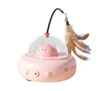 Interactive Cat Feather Toy, Rotating Pet Device, 4.33 x 4.53 x 11.02 inches Battery-Powered Hunting, Chasing Game, Kitten Boredom Exerciser for Cats, Kittens and Indoor Use