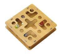 Interactive Cat Scratch Puzzle Box - Wooden Nail File Toy With 2 Bells, Enrichment Activity Play Box, Durable Pet Engagement Accessory | For Kitten Stimulation Scratching Exercise Indoor Play Use