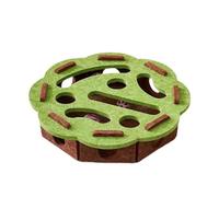 Interactive Cat Toy, Cat Scratch Puzzle Enrichment Box, Nail File Scratcher, with Bell for Indoor Cats Scratching and Hunting Mental Felt Maze (Green Lace)