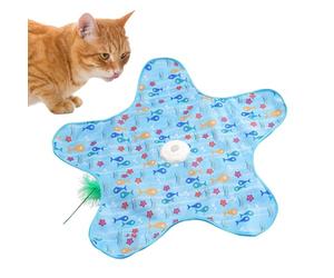 Interactive Cat Toy, Star-Shaped Moving Plaything, 24.41x24.41x2.68 Inches, Chew-Proof Enrichment Tool, Training and Teething, Engaging Hunting Climbing Game for Boredom Prevention Indoors Outdoors