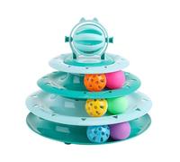 Interactive Cat Toy Turntable, 4-Tier Turntable Cat Toy, Indoor Outdoor Cat Toy, Cat Exercise Puzzle Toy, Turntable Toy for Bored Kittens, Interactive Puzzle Toy for Cats, 4- Cat Exercise Toy